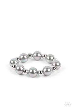 A DREAMSCAPE Come True - Silver - Iridescent Pearl Paparazzi Stretchy Bracelet