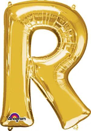 Anagram - 34" Letter 'R' Mylar Balloon - Gold