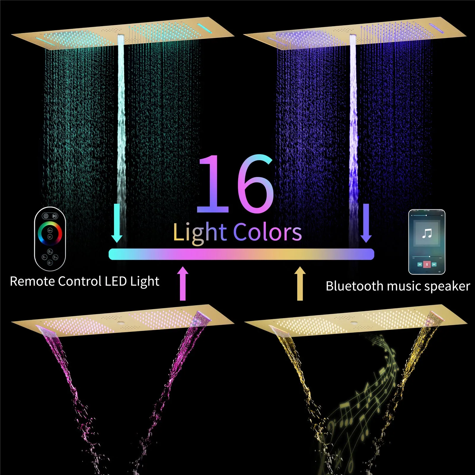 ARCADIA |36"INCH COMPLETE LED MUSIC SHOWER SYSTEM