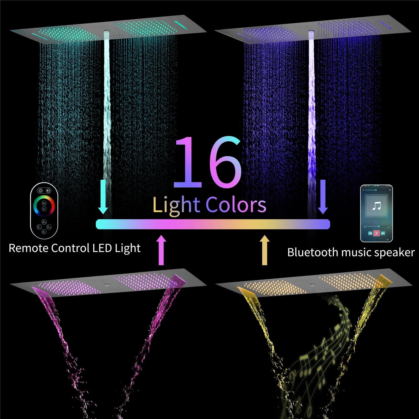 ARCADIA |36"INCH COMPLETE LED MUSIC SHOWER SYSTEM