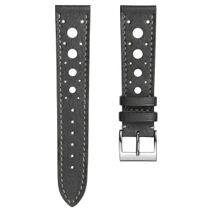 Boutsen Racing Handmade Patina Leather Watch Strap - Platinum