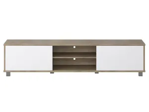 Brown and White Modern TV Stand, TVs up to 85"