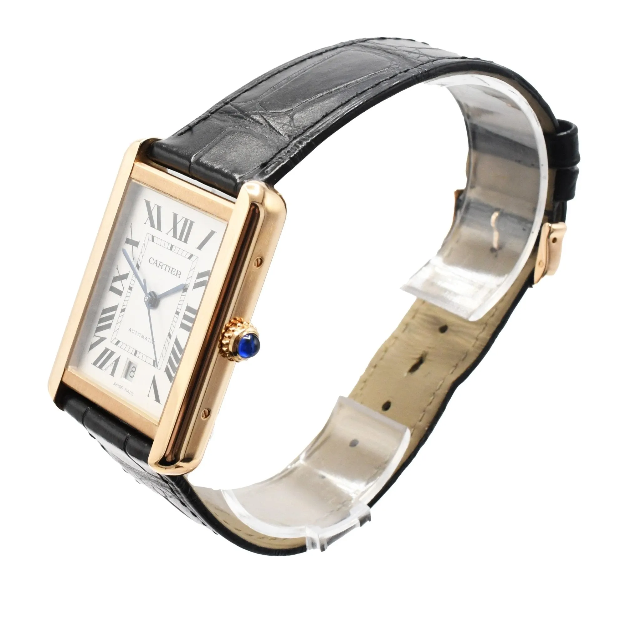 Cartier Tank Solo XL Auto Strap Watch - 18ct Rose Gold & Steel