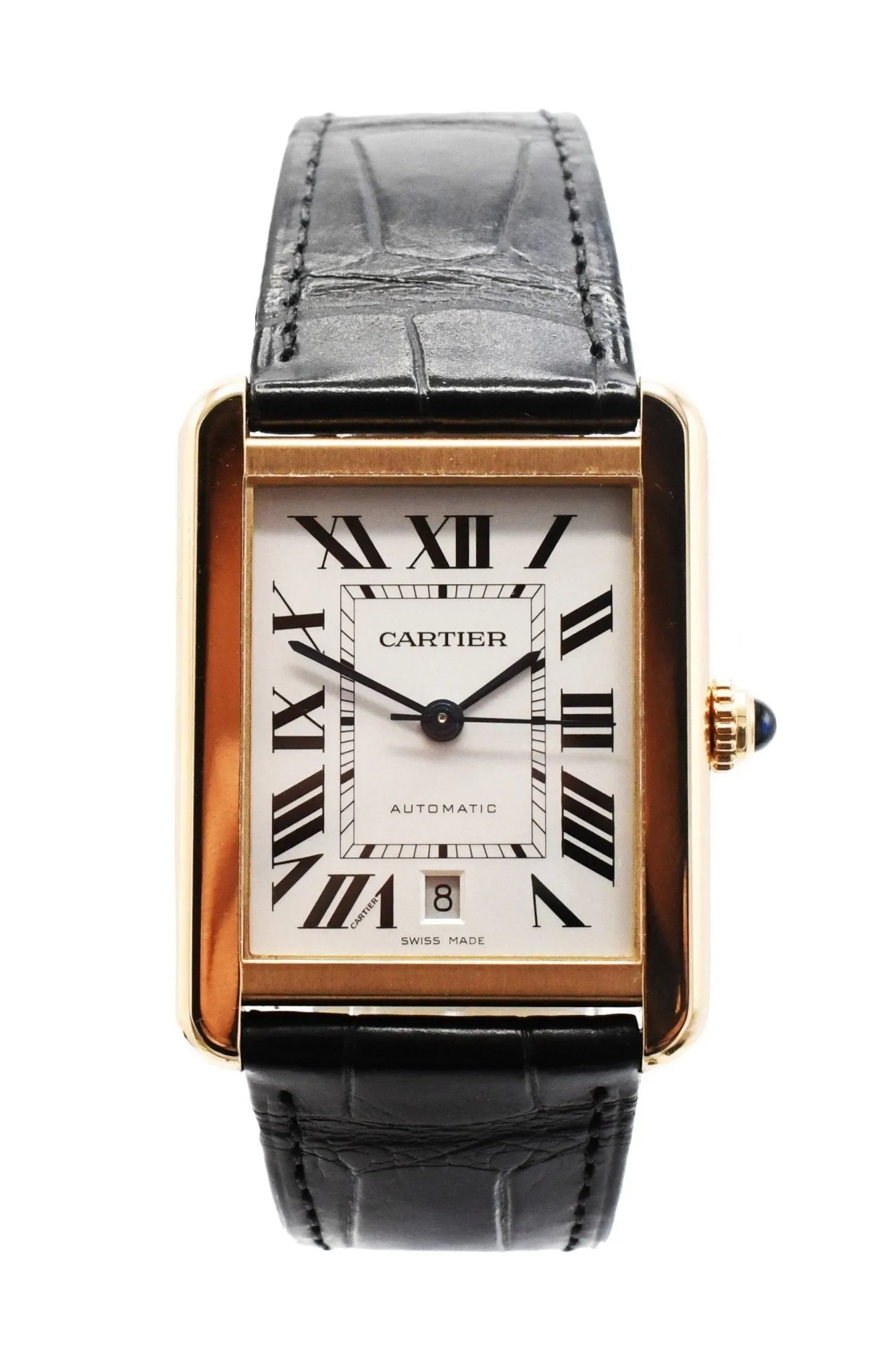 Cartier Tank Solo XL Auto Strap Watch - 18ct Rose Gold & Steel