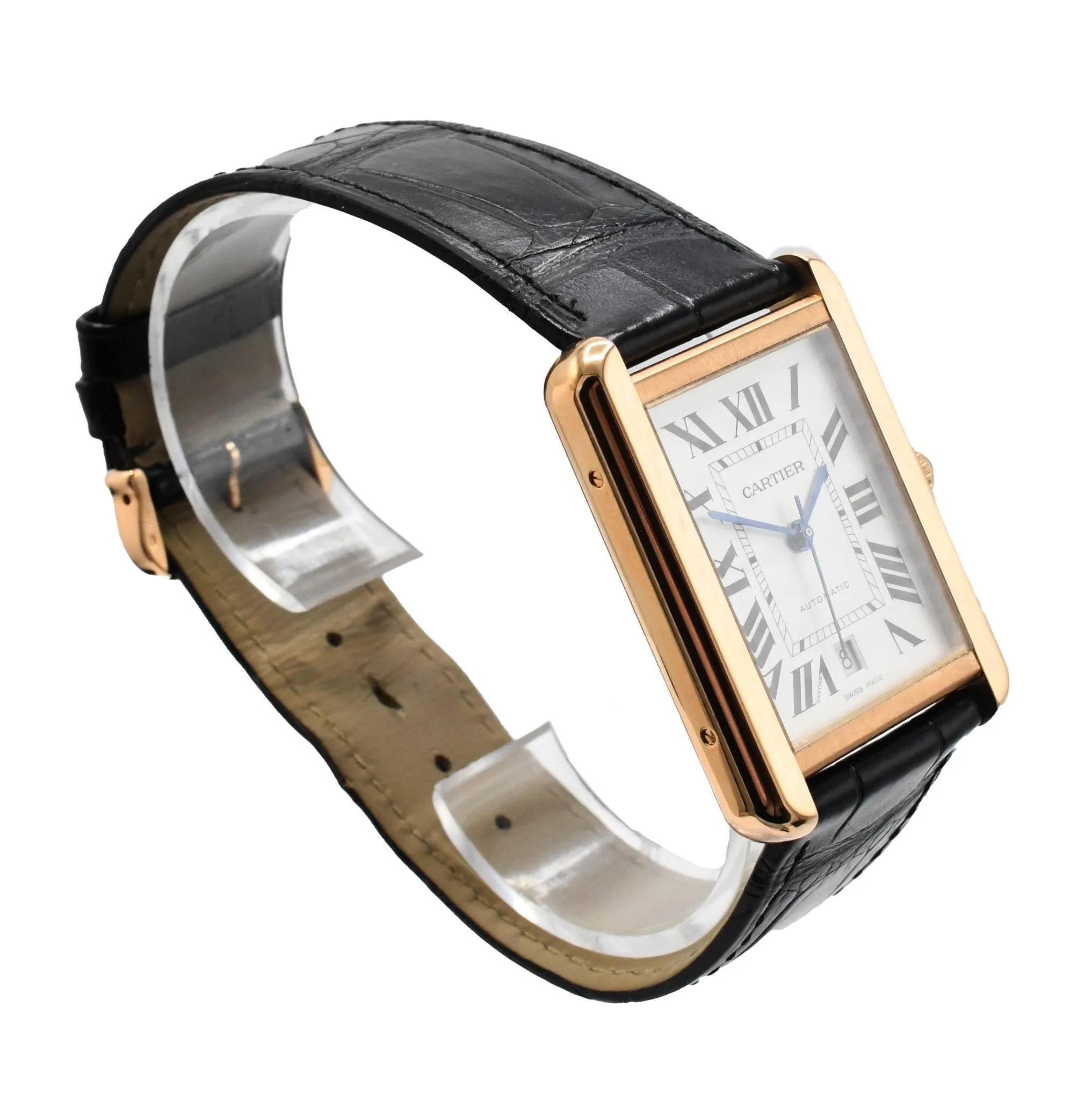 Cartier Tank Solo XL Auto Strap Watch - 18ct Rose Gold & Steel