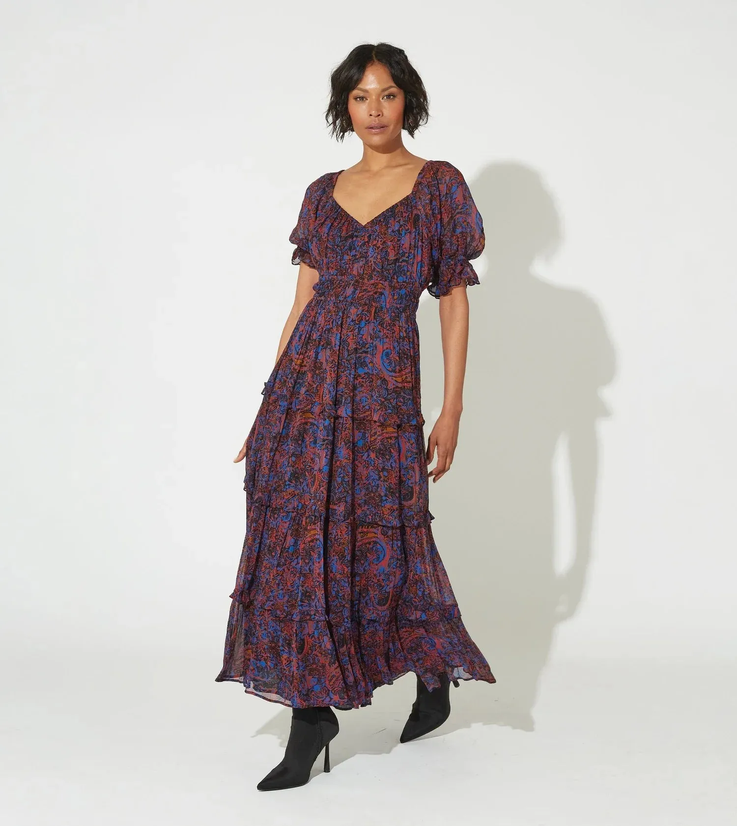 Cleo Bella Alessia Midi Dress in retrograde Paisley