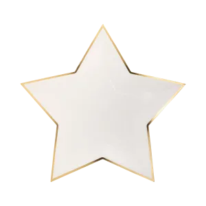 Cream Star Shaped Gold Foiled Paper Plate