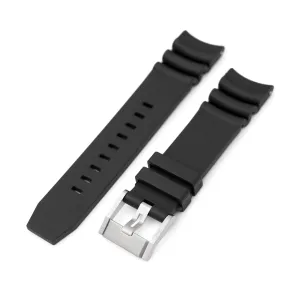 Firewave Resilient Curved End FKM rubber Watch Strap, Black