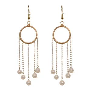 Hoop Cascade Pearl Earrings