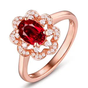 Hot silver  engagement  high-end ruby ring rose gold  jewelry