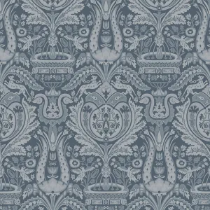 Laura Ashley Heraldic Damask Dusky Seaspray 113409