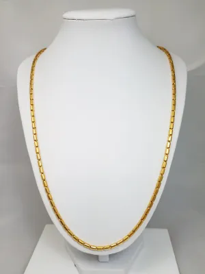 Luxurious 24" 23.16k Yellow Gold Baht Link Chain Necklace