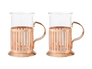 Maxwell & Williams Blend Colombia Glass With Frame 250ML Set of 2 Rose Gold GB