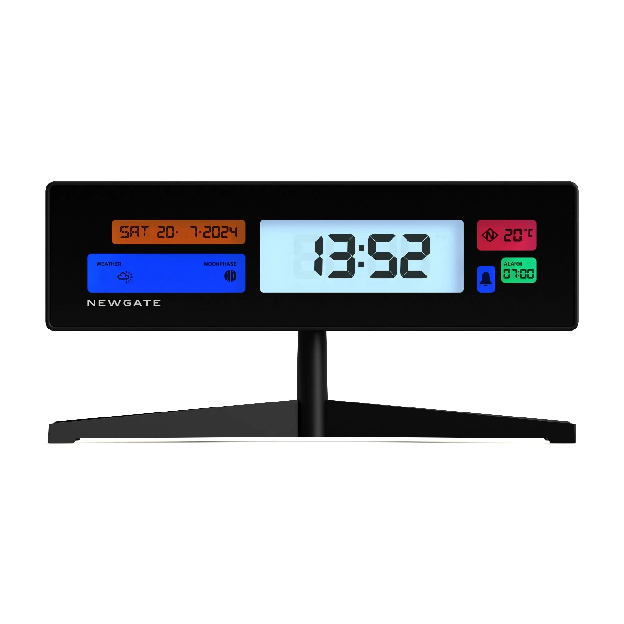 Newgate Supergenius Lcd Alarm Clock Matte Black