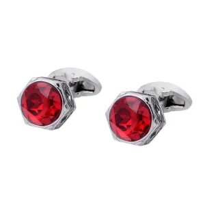 RETRO RED CRYSTAL CUFFLINKS