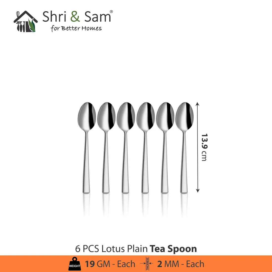 Stainless Steel 24 PCS Cutlery Set (6 Pcs Tea Spoon, 6 Pcs Dessert Spoon, 6 Pcs Dessert Fork and 6 Pcs Dessert Knife) with Leather Box Lotus Plain