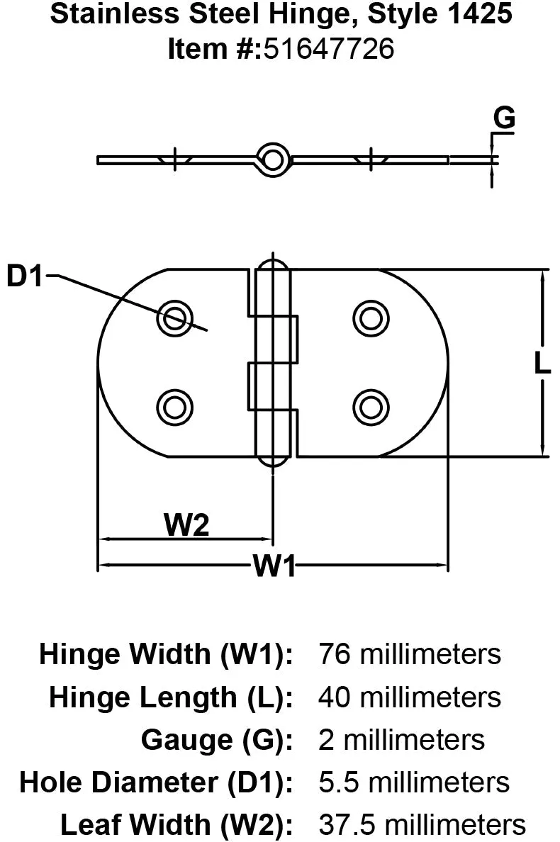 Style 1425 Hinge