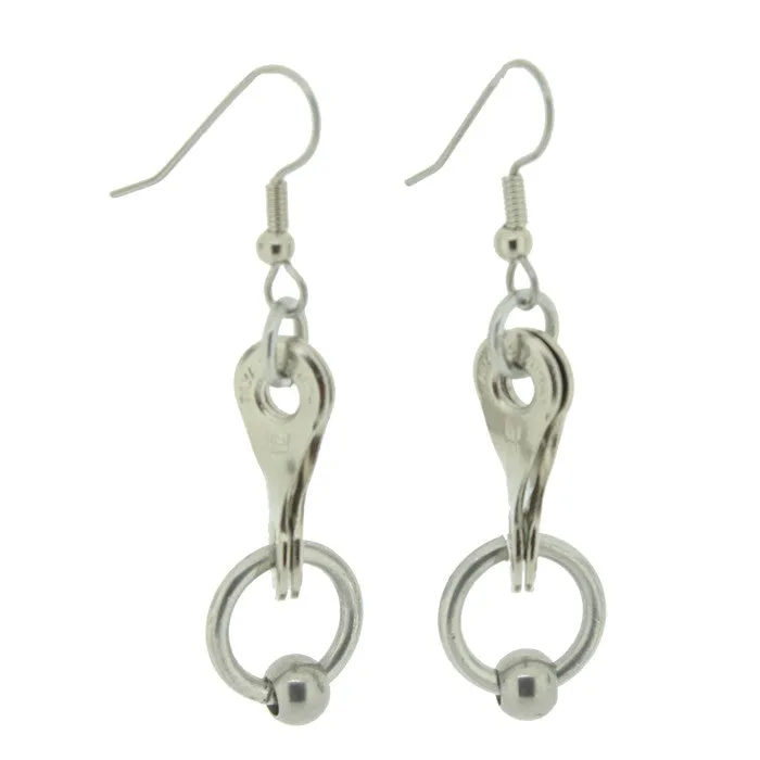 Twisted Link Hoop & Ball Earrings