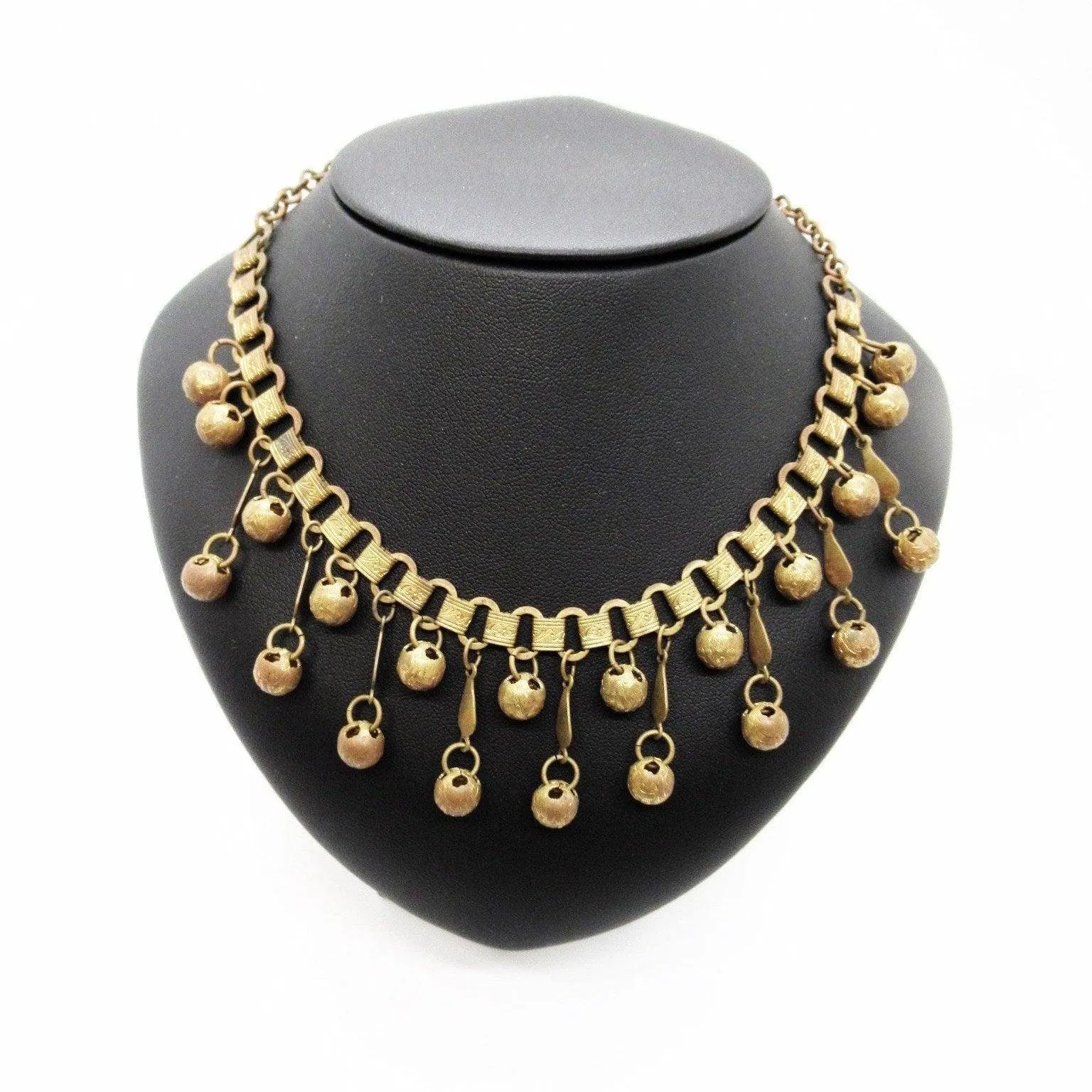 Vintage Etruscan Revival Drop Necklace