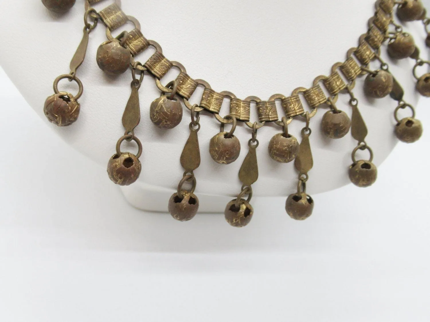 Vintage Etruscan Revival Drop Necklace