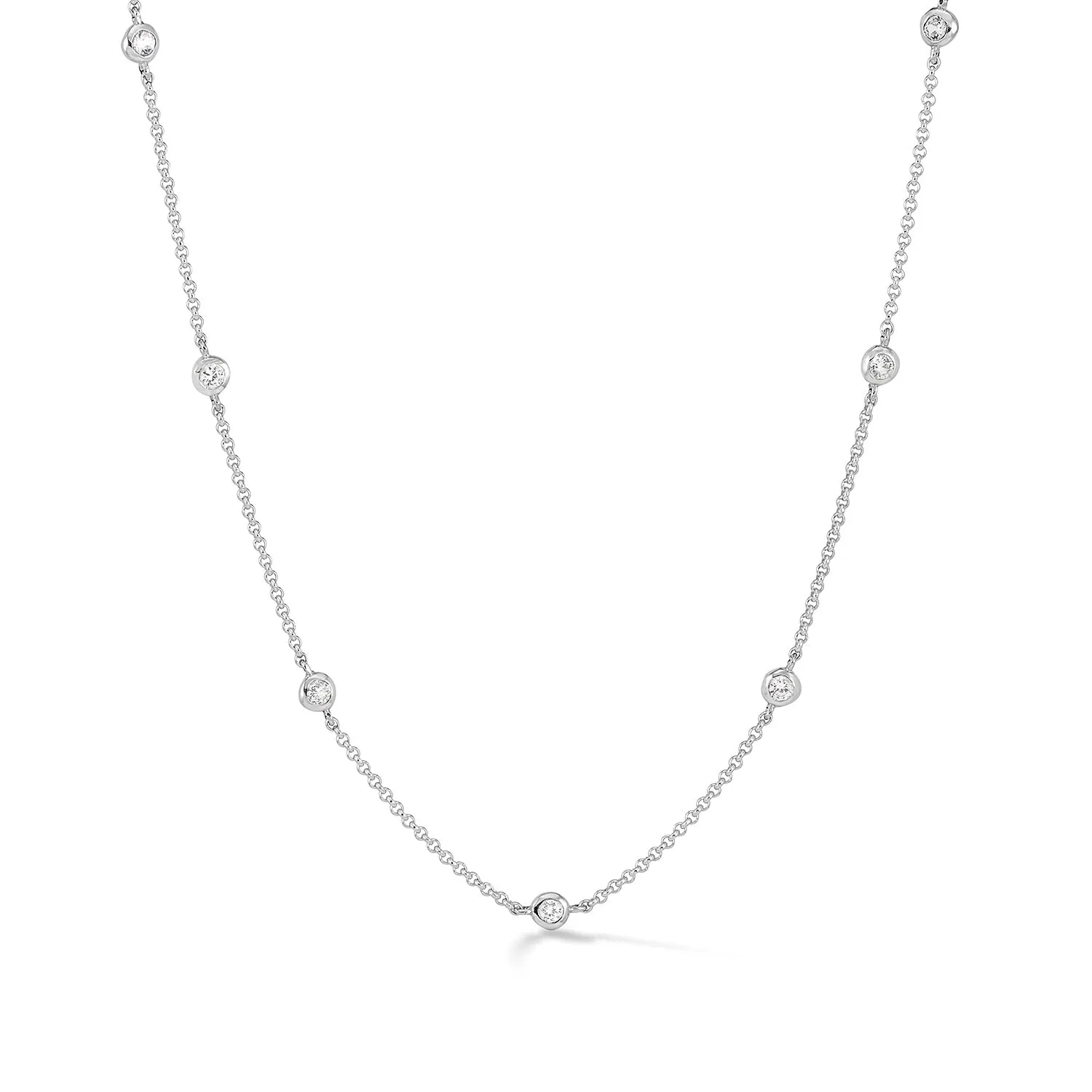 White Sapphire Dewdrop Chain Necklace