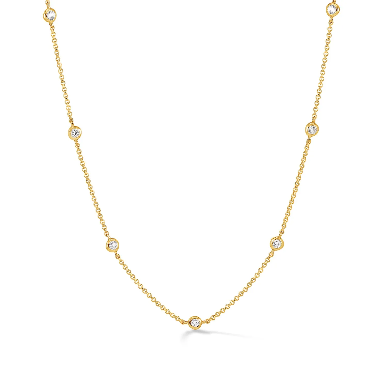 White Sapphire Dewdrop Chain Necklace