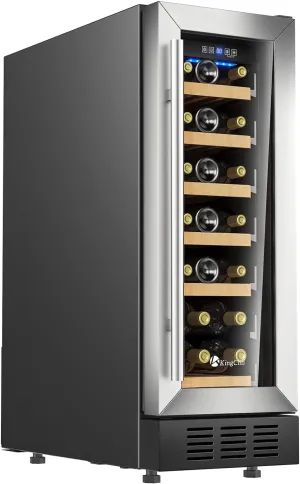 Wine Cooler Refrigerator Professional Compressor, Stainless Steel & Tempered Glass